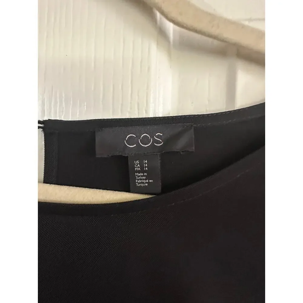 COS Women's Black Round Neck Long Sleeves Maxi Dress Size 14